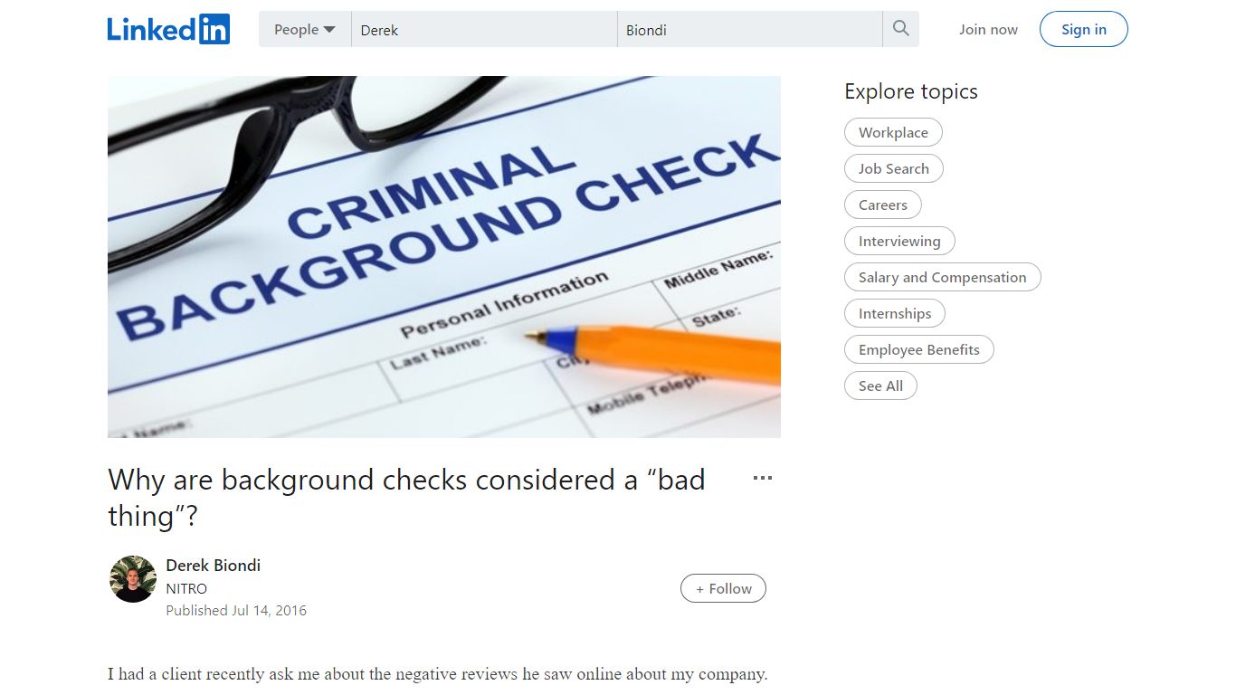 Why are background checks considered a “bad thing”?